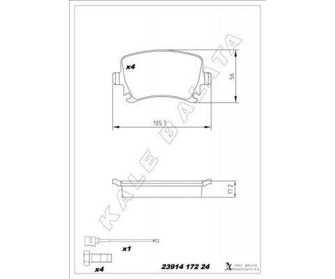 ARKA BALATA PASSAT-CC-CADDY-GOLF5-GOLF6-JETTA-A3-A6-LEON-OCTAVIA-SUPERB 04 GDB1622