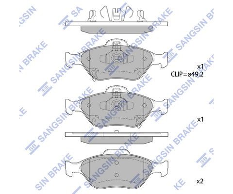 ÖN FREN BALATA TOYOTA YARIS 1.3L 2SZ-FE SCP90 06-09 / 1.4L 1NDTV NLP90 06-09 / 1.0L 1KR-FE KSP90 06- 11 / 1.3L 1NR-FE NSP130 12- / 1.5L 1NZFXE NHP130 HYBRID 14-