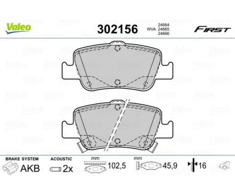 ARKA FREN BALATA TOYOTA AURIS. COROLLA 1.33L 1.6L 1NR-FE 1ZR-FAE NRE180 ZRE181 ZRE185 12- 1.4L 1ND-FTV D-4D NDE150 NDE180 07-