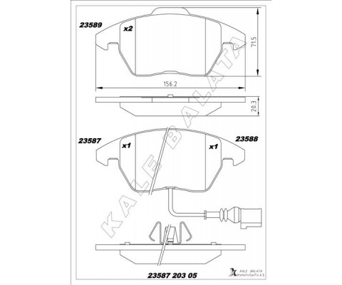 ÖN BALATA FİŞLİ CADDY III 04 GOLF IV V VI 97 JETTA PASSAT 05 POLO 09 OCTAVIA 04 GDB1550