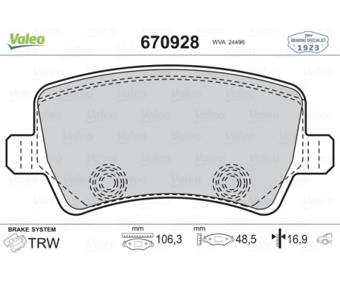 ARKA FREN BALATASI S-MAX 09 06 GALAXY III 06 VOLVO S60 10 S80 06 V60 -V70 06 XC60 08 XC70 06 RANGE ROVER EVOQUE 11