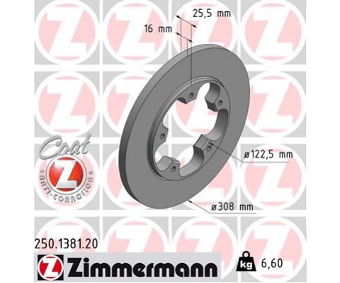 ARKA FREN DISKI TRANSIT V363 14 TEK TEKER A.CEKER DUZ 308MM 5 BIJON