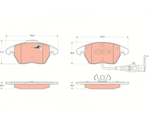 ÖN BALATA FİŞLİ CADDY III 04 GOLF IV V VI 97 JETTA PASSAT 05 POLO 09 OCTAVIA 04
