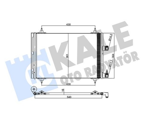 KLİMA RADYATÖRÜ KONDENSER PEUGEOT P307-P307 SW CITROEN C4-C5 2.0 HDI 01- AL/AL