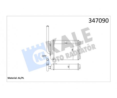 KALORİFER RADYATÖRÜ TWNG 1.2İ 93 175X152X26 OTO.-MEK.