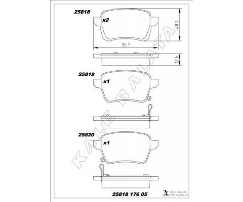 ARKA FREN BALATASI OPEL CORSA E 14 19 ADAM 14 19 15 JANT RPO J67 FIAT EGEA 16 500L 13 264mm