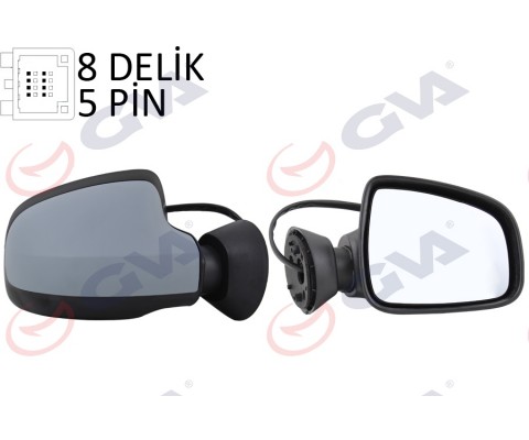 DIŞ DİKİZ AYNASI SAĞ DUSTER 11 ELEKTRİKLİ ISITMALI ASTARLI KONVEKS 5 FİŞ VM-6802EHPR
