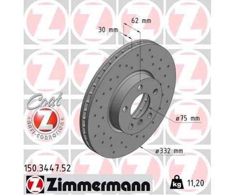 FREN DISKI ON 332mm BMW E70 F15 E71 F16 DELİKLİ