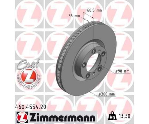 FREN DISKI ON SAG PORSCHE CAYENNE 9YA 17 PANAMERA 971 16 360 MM - 36MM