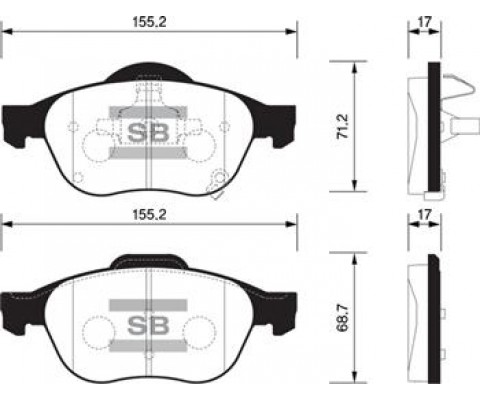 x ÖN BALATA AVENSIS 1.8 VVTI- 2.0 VVTI 01-03 15 lik