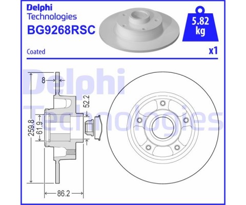 ARKA FREN DİSKİ RENAULT MEGANE IV 15 DIŞ CAP: 260 MM K:86 MM 5 DELİK
