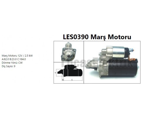 MARS MOTORU 12V 2.5 KW 9 DIS FIAT DUCATO 2.3 3.0 HDI PEUGEOT BOXER-CITROEN JUMPER 2.5-2.8-3.0 HDI