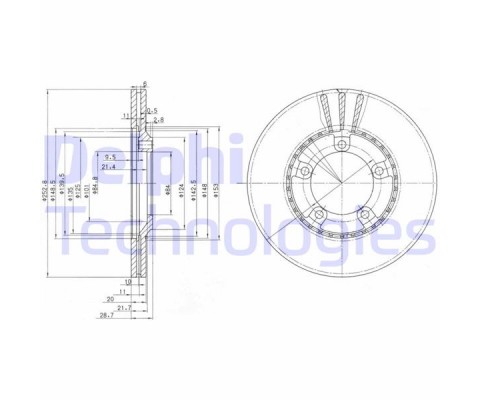 FREN DİSKİ ÇİFTLİ PAKET . DELİKLİ ÖN HYUNDAI GRACE. H100. H150. H200. SATELLITE 07/1993