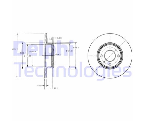 ARKA FREN DISKI FIAT BRAVO II 07 STILO 01 LINEA 07 ALFA ROMEO MITO 08 LANCIA DELTA II 08 251.5x10x4DL