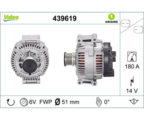 ALTERNATOR 14V 180A MERCEDES W639 B906