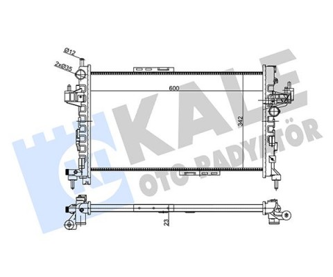 SU RADYATÖRÜ OPEL CORSA C-COMBO-TIGRA 1.3 1.7 CDTI 03 MT AC MEKANİK 600x342x23 24466780-93177424-93177593