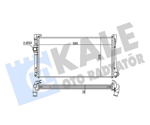 SU RADYATÖRÜ FIAT IDEA 04 PUNTO 03 LANCIA YPSILON 06 1.3DMTJ MT BRAZING 580x308x32