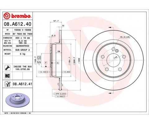 FREN DISKI ARKA MERCEDES W204 S204 C204 C207 A207