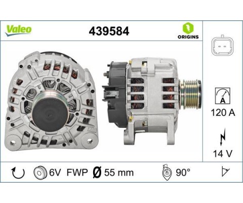 ALTERNATÖR 14V 125A RENAULT CLIO II 01 06 KANGOO 01 06 CLIO SYMBOL 01 09 SYMBOL II 08 DUSTER 10 LOGAN 06 SANDERO 08 1.5dCi