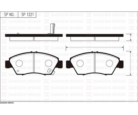 ÖN FREN BALATA BÜYÜK TİP HONDA CIVIC 1.6L B16A2 VTEC 16v 160hp EK 96-98 / 1.4L D14 3 kapı - H/B ES 01-05 kalınlık : 16.00 mm