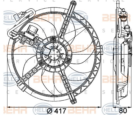 FAN KOMPLE 350 W 12 V MINI R56 R57 R58 R59 PREMIUM LINE