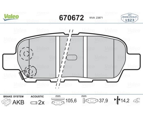 ARKA BALATA NISSAN XTRAIL 2.0-2.2DCI 01 INFINITI FX35 3.5 03 FX45 4.5 03 GRAND VİTARA 2.4 09