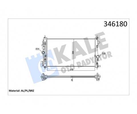 RADYATÖR INSIGNIA 2.0 CDTI 08 AC /- MEK 680x379x26 AL/PL/BRZ