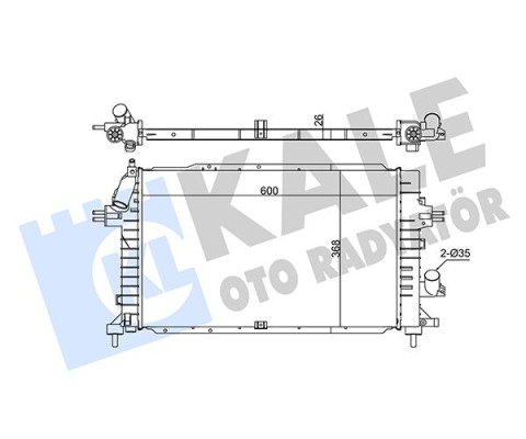 RADYATÖR ASTRA H 1.3-1.7-1.9 CDTİ 04 ZAFIRA 1.7-1.9 CDTI 05 AC KLİMASIZ-KLİMALI MEK 599x368x26