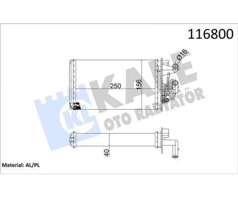 KALORİFER RADYATÖRÜ TMPR 1.6-2.0 MUSLUKSUZ 2 SIRA AL PL SİSTEM
