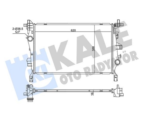 SU RADYATÖRÜ FIAT 500x-JEEP RENEGADE 1.4 1.3/1.6MTJ 14 MT BRAZING 620x388x16