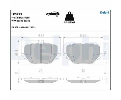 FREN BALATASI ARKA MERCEDES W214 S214 X254 C254 W223 V223 Z223