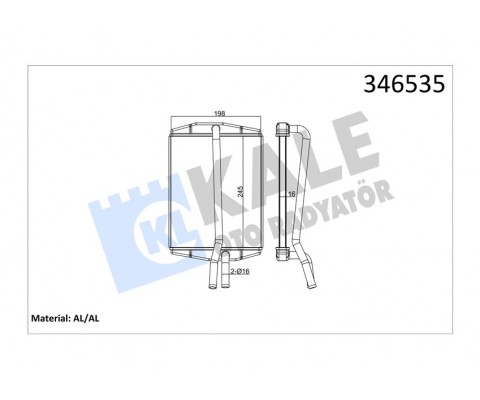 KALORİFER RADYATÖRÜ BRAZİNG KA 96-08 FIESTA IV 95-02 PUMA 97-02 1.3-1.6 247x198x22