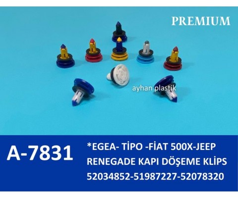 KAPI DÖŞEME KLİPS EGEA- TİPO -FİAT 500X-JEEP RENEGADE 21.5 X 19 CM POŞET
