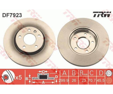 ÖN FREN AYNASI INSIGNIA B 16 INÇ 18 ASTRA J 09 ZAFIRA C 11 CRUZE 09 300x26x5DLxHAVALI 13502051