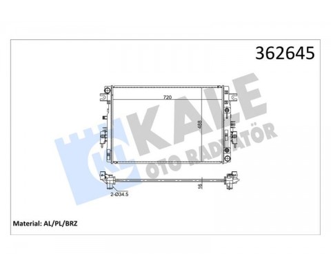 SU RADYATÖRÜ NISSAN NAVARA 2.3DCI 2015 QASHQAI II - RENAULT KADJAR BRAZING 720X488X16