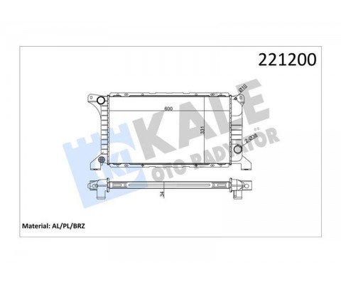 MOTOR SU RADYATORU TRANSIT T12 T15 92 98 1 SIRA ALB KISA TIP OLCU 600 331 34