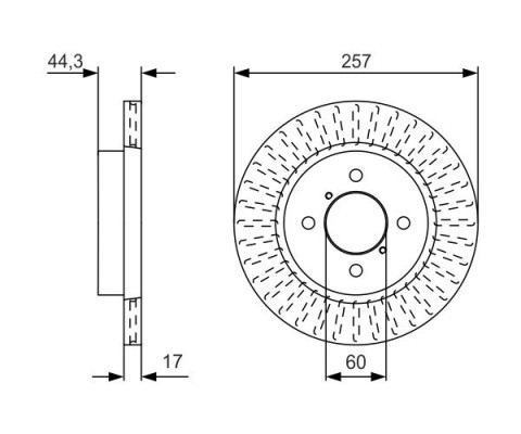 ÖN FREN DİSKİ HAVA KANALLI CHERY KIMO 1.3L SQR473F 08-14 - 257 ÇAP X 4 BİJON Adet disk fiyatıdır