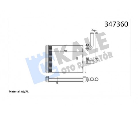 KALORİFER RADYATÖRÜ MITSUBISHI LANCER 1.3L 4G13 CS1A 03-07 1.6L 4G18 CS3A 03-07 / EVO 8 - 9 / OUTLAN DER 2.0L 4G63 DOHC CU2W 02-06 / 2.4L 4G69 CU5W 03-07- ALEMİNYUM