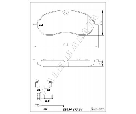 ON FREN BALATASI YENİ TRANSİT V363 TTG 14 ÇİFT TEKER FISLI KALE 22034A0001KD11