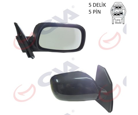 DIŞ DİKİZ AYNASI SAĞ COROLLA 02 ELEKTRİKLİ ISITMALI KONVEKS 5 FİŞ VM-277EHR