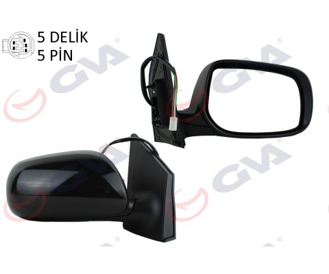 DIŞ DİKİZ AYNASI SAĞ COROLLA 08 ELEKTRİKLİ ISITMALI ASTARLI KONVEKS 5 FİŞ VM-6263NEHPR