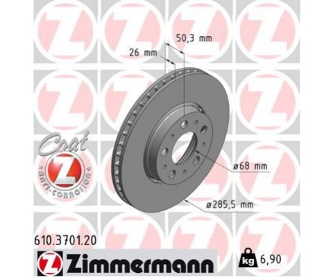 ÖN FREN AYNASI VOLVO S60 00-10 S80 98-06 V70 97-07 XC70 00-07 285x5DL KÜÇÜK TİP 986479210-DF4238
