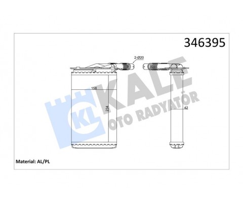 346395 KALORİFER RADYATÖRÜ KNG-KNG EXPRESS 1.4-1.6 16V-1.5 DCI-1.9DTI-1.9DCI 234x158