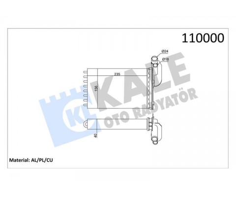 KALORİFER RADYATÖRÜ MGN I-CLIO I-R19 234x157X42 2 SIRA CU PL