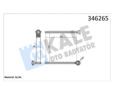 KALORİFER RADYATÖRÜ GOLF 7-PASSAT-TIGUAN-ARTEON-SUPERB-OCTAVIA-A3-LEON-12 170X185X26