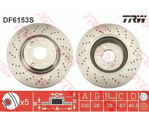 FREN DISKI ON MERCEDES W203 CL203 S203 C209 A209 R171 AMG SPOR TIP