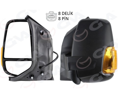 DIŞ DİKİZ AYNASI KISA KOL SOL OTOMATİK KATLA. ELEKT. SARI SİNYALLİ REZİST. TRANSIT V363 14