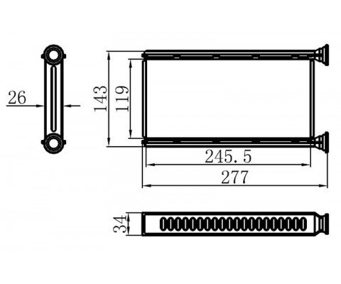 KALORIFER RADYATORU BRAZING L200 12- AT/MT SANZUMAN 118X255X26