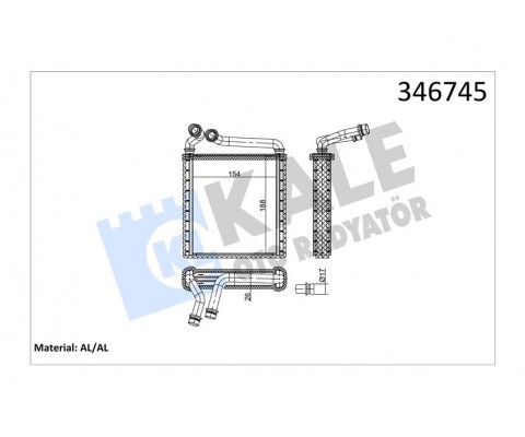 KALORİFER RADYATÖRÜ GOLF V-PLUS-OCTAVIA 1.4-1.6-1.9-2.0-PASSAT 1.6-1.9-2.0 153x180x27 Mk Ot AC /-