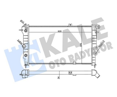 SU RADYATÖRÜ OPEL VECTRA A 1.6I 1.8I 2.0I 88-95 CALIBRA A 2.0I 94-97 AT AC MEKANİK 620x378x34